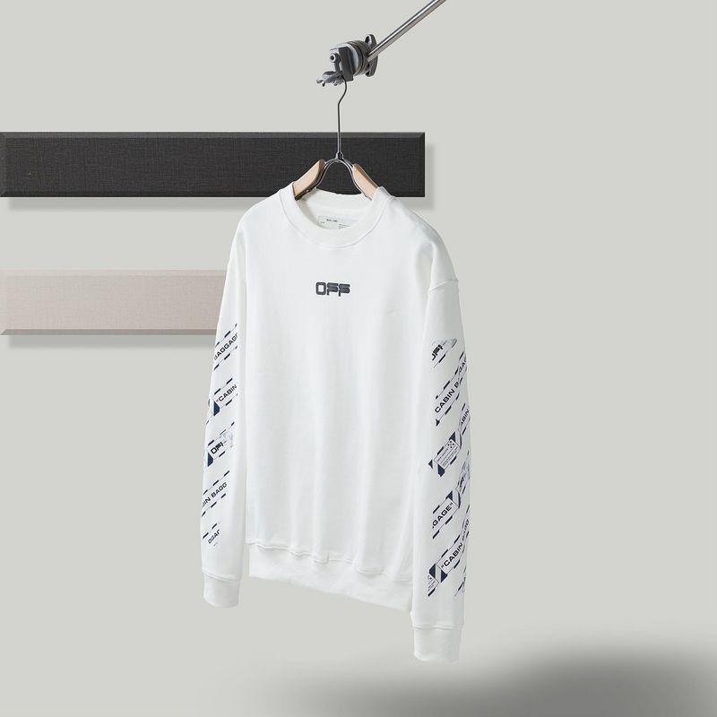 Men's and Women's OW Warning Line Arrow Pullover Sweater Sweatshirts Owt jacket