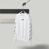 Men's and Women's OW Warning Line Arrow Pullover Sweater Sweatshirts Owt jacket