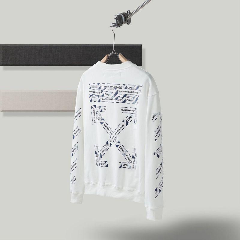 Men's and Women's OW Warning Line Arrow Pullover Sweater Sweatshirts Owt jacket