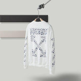 Men's and Women's OW Warning Line Arrow Pullover Sweater Sweatshirts Owt jacket
