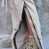 Man Fall Outfits Cargo Pants Washed High Street Men's Casual Pants Hip Hop Side Open Breasted Overalls