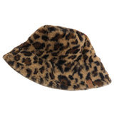 Leopard Fur Hat Vintage Leopard Print Bucket Hat