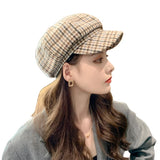 Check Beret Hat Women's Fashion Spring, Autumn and Winter Retro