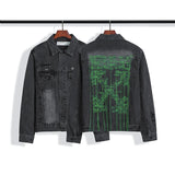 Ow Letter Arrow Denim Coat Plus Size Men's Clothing Owt jacket