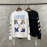 Oil Painting Arrow Round Neck Sweater Male and Female Large Size Casual Sweatshirts Owt sweatshirt