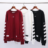 Autumn and Winter Ow Arrow Print Men's and Women's Pullover Sweater Round Neck Long Sleeve Loose Casual Wear Owt sweatshirt
