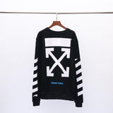 Autumn and Winter Ow Arrow Print Men's and Women's Pullover Sweater Round Neck Long Sleeve Loose Casual Wear Owt sweatshirt