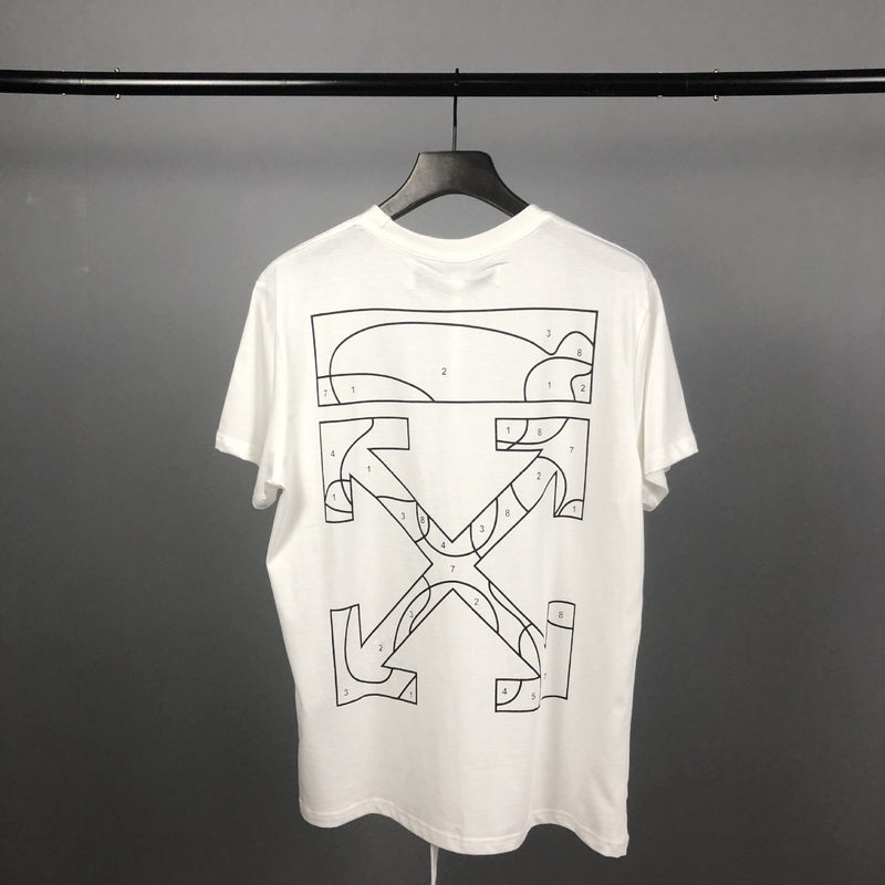 Ow Summer Men's and Women's Line Printed short sleeve Tshirt Owt t shirt