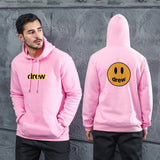 Men Graphic Hoodie Fashion Casual Smiley Face Drew Men and Women Velvet Padded Hooded Sweatshirt