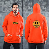 Men Graphic Hoodie Fashion Casual Smiley Face Drew Men and Women Velvet Padded Hooded Sweatshirt