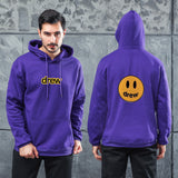 Men Graphic Hoodie Fashion Casual Smiley Face Drew Men and Women Velvet Padded Hooded Sweatshirt