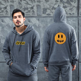 Men Graphic Hoodie Fashion Casual Smiley Face Drew Men and Women Velvet Padded Hooded Sweatshirt