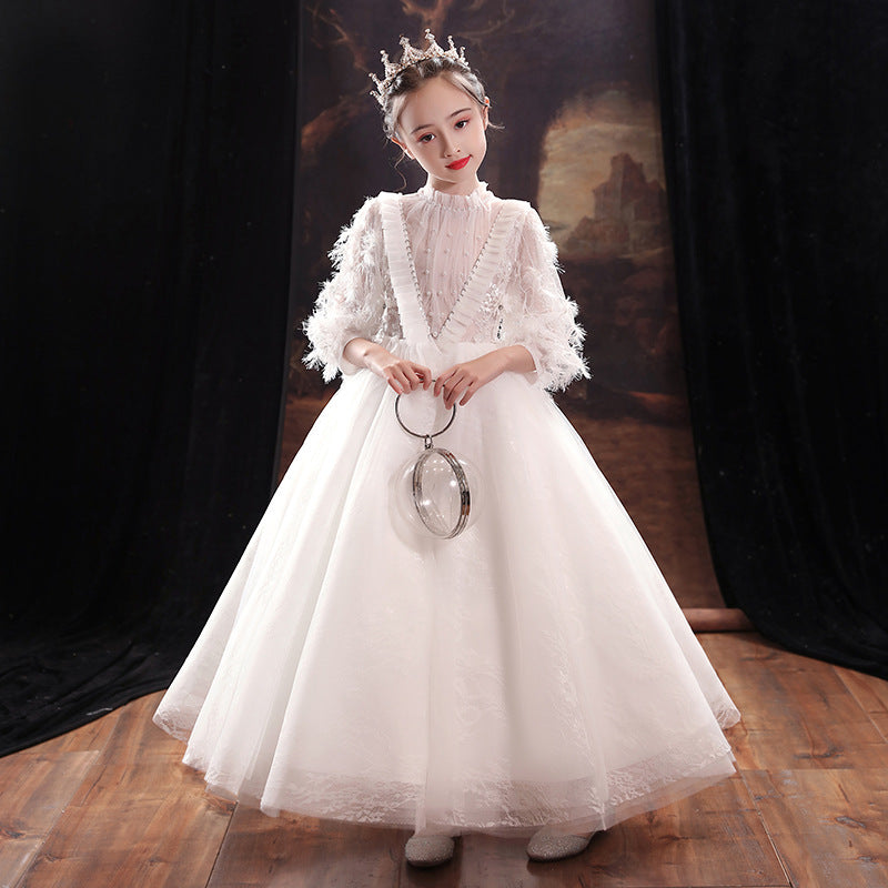 Princess Charlotte Flower Girl Dress Children's Princess Dress Tulle  Birthday Dress Model Costume