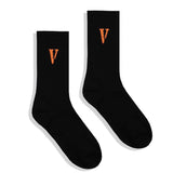 V Lone Socks Orange Big V Tube Socks Skate Socks Basketball
