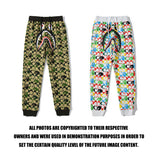 Shark Print Pant Shark Head Small Dinosaur Camouflage Trousers Men'S And Women'S Casual Pants