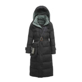 Women Winter Coats Puffer Jacket Down Coat Down Jacket Women's Waist-Tight Mid-Length White Duck Down