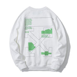 Letter Print Pullover Round Neck Sweater Owt sweatshirt