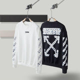 Men's and Women's OW Warning Line Arrow Pullover Sweater Sweatshirts Owt jacket