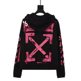 Ow Graffiti Arrow Zipper Hooded Jacket for Men and Women Owt hoodie