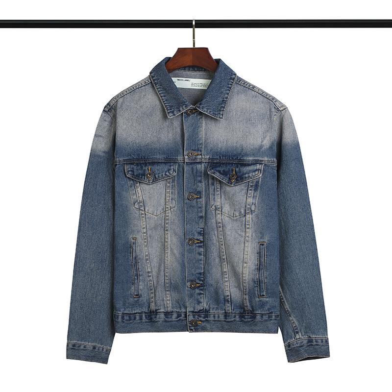Arrow Print Denim Coat Plus Size Casual Men's Clothing Owt jacket