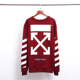 Autumn and Winter Ow Arrow Print Men's and Women's Pullover Sweater Round Neck Long Sleeve Loose Casual Wear Owt sweatshirt