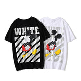 Printed Arrow Short Sleeve Men's Striped Mickey Mouse Casual Tshirt Owt t shirt