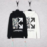 Ow Autumn and Winter Loose Stitching Arrow Hooded Sweater Men and Women Couple Long Sleeve Owt hoodie