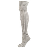 Winter Thick Knit Thigh High Socks Long Stockings Boot Autumn and Winter Warm Bunching Socks Knitted Jacquard Stockings