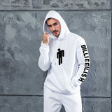 Men Graphic Hoodie Billie Eilish Hip Hop Casual Sports Hoodie Couple Fleece-Lined Men's Women's Pullover