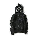 Shark Print Hoodie Fashion Brand Shark Skull Dark Sweater Street Fashion Large Size Coat