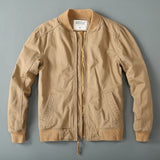 Beige Varsity Jacket Coat Thickened Men's Casual Jacket Windproof Stand Collar Autumn and Winter Jacket