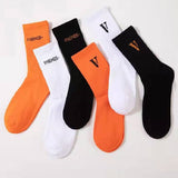 V Lone Socks Orange Big V Tube Socks Skate Socks Basketball