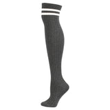 Winter Thick Knit Thigh High Socks Long Stockings Boot Spring and Autumn Breathable Stockings Striped Jacquard Knee Socks