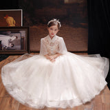 Princess Charlotte Flower Girl Dress Girls' Wedding Dress Model Catwalk Costume for Piano Performance Birthday Gift Children Dress