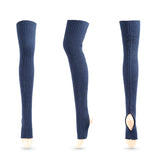 Winter Thick Knit Thigh High Socks Long Stockings Boot Stockings Yoga Warm Wool Leg Guard