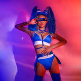 Women Rave Outfits Tops Sexy DJ Bikini Nightclub Casual Fashionable Female