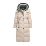 Women Winter Coats Puffer Jacket Down Coat Down Jacket Women's Waist-Tight Mid-Length White Duck Down