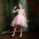 Princess Charlotte Flower Girl Dress Princess Dress Autumn Pink Bridesmaid Birthday Piano Violin Costume