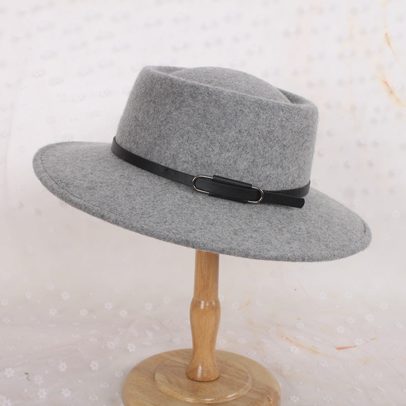 Fedora Golf Hats Autumn Winter Retro Black Wool Hat