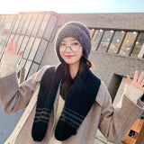 Women Winter Hats One-Piece Wool Fluffy Ball Cap Warm Ear Protection
