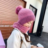 Women Winter Hats One-Piece Wool Fluffy Ball Cap Warm Ear Protection