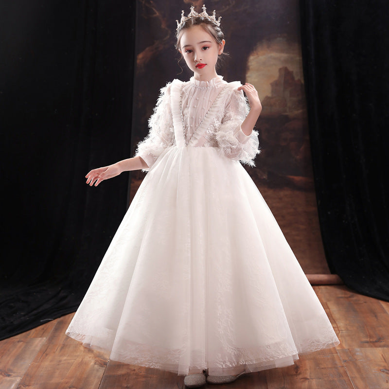 Princess Charlotte Flower Girl Dress Children's Princess Dress Tulle  Birthday Dress Model Costume