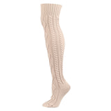Winter Thick Knit Thigh High Socks Long Stockings Boot Autumn and Winter Warm Bunching Socks Knitted Jacquard Stockings