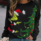 Grinch Hoodie Women's Christmas Tree Printed Sweater