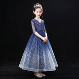 Princess Charlotte Flower Girl Dress Catwalk Evening Children's Piano Costume Little Girl Host Princess Dress