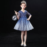 Princess Charlotte Flower Girl Dress Catwalk Evening Children's Piano Costume Little Girl Host Princess Dress