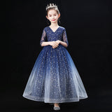 Princess Charlotte Flower Girl Dress Catwalk Evening Children's Piano Costume Little Girl Host Princess Dress