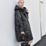 Women Winter Coat Puffer Jacket Down Coat Winter Glossy Hooded Down Jacket Women's White Duck Down Warm Jacket
