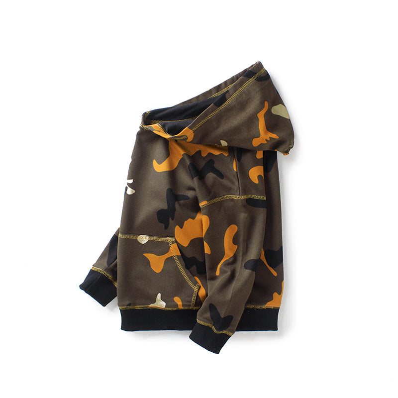 Children Boy Hoodie Spring and Autumn Children's Sweater Camouflage Hooded Sweater