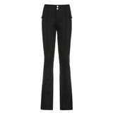 Julia Fox Low Rise Trousers Autumn Winter Sexy Low Waist Casual Trousers